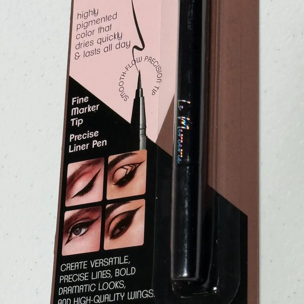 Le Mercerie Ultimate Control Black Liquid Eyeliner Pen New